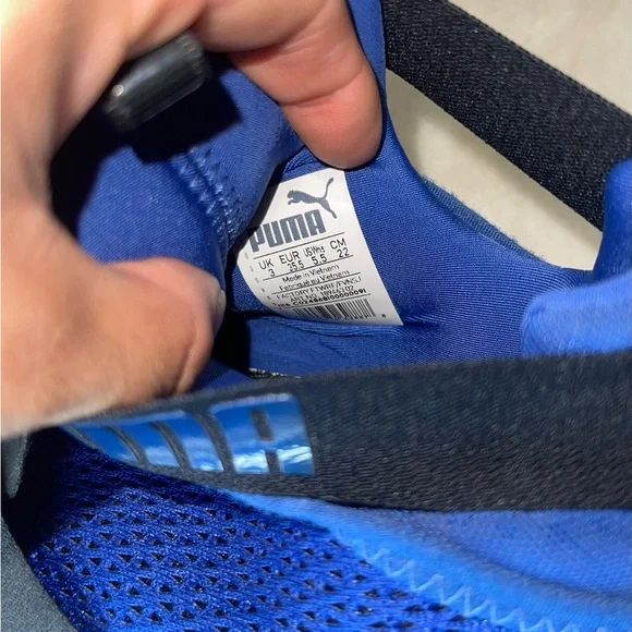 PUMA Ouma Fierce Blue and Black Strap Sneakers Size 5.5 - Picture 7 of 8